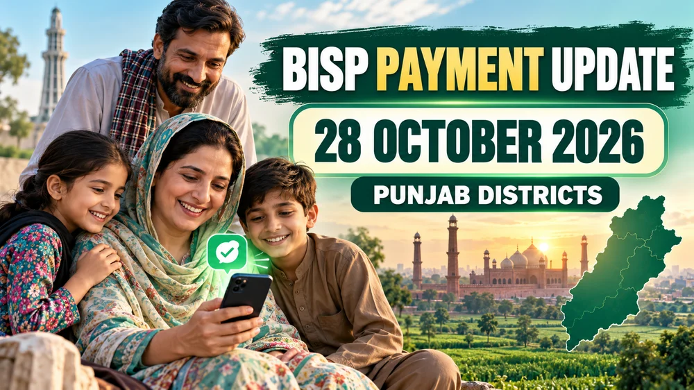 BISP Payment Update 28 October 2026: Punjab Districts Included in Installment Schedule