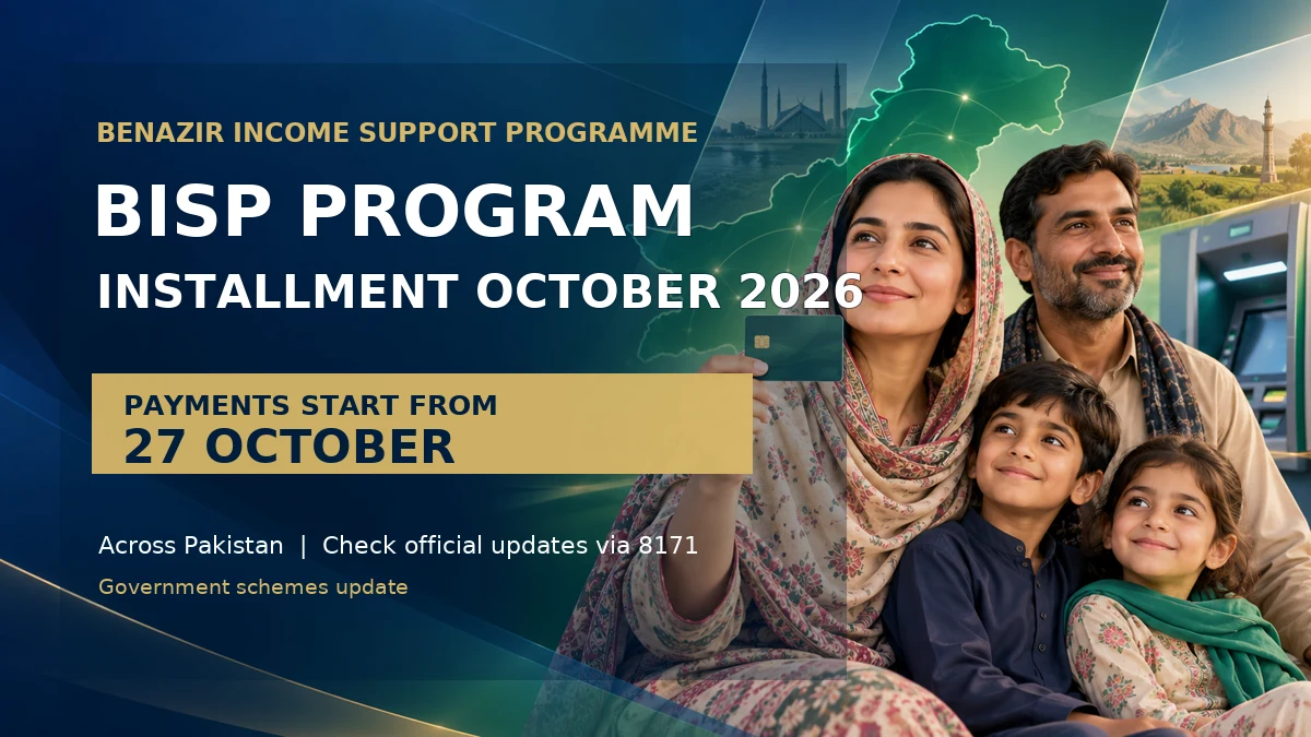 BISP Program Installment October 2026: Payments to Start from 27 October Across Pakistan