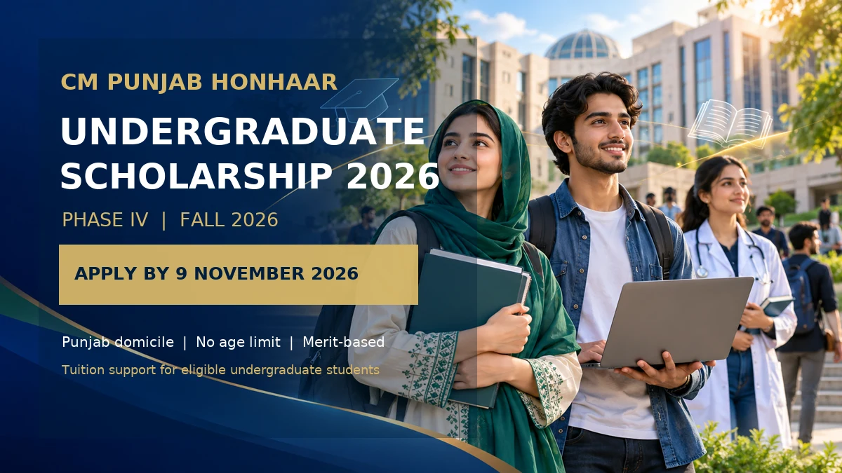 CM Punjab Honhaar Scholarship 2026 Phase IV: Eligibility, Deadline and Apply Online