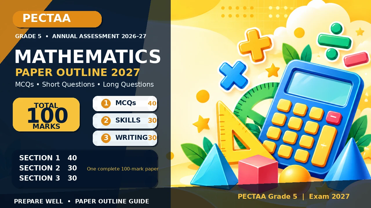 PECTAA Grade 5 Mathematics Paper Pattern 2027: Complete 100-Mark Scheme