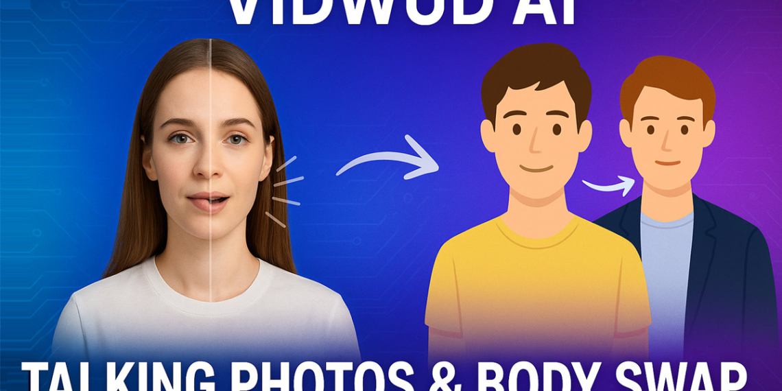 Create talking photos, seamless body swaps, and AI-powered digital content online with Vidwud AI.